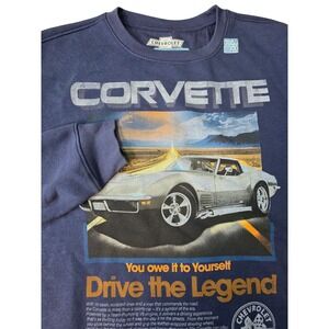 Mens Licensed Relaxed Fit Moto Graphic Soft‎ Fleece Crew Large
